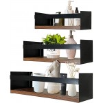 Giftgarden Black Floating Shelves for Wall Set of 3 Industrial Thick Wall Shelf Rack with Iron Rail Bracket for Storage Bathroom Kitchen Bedroom Plant Nursery Books Laundry - BN40MEQUV