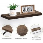Herncptar Wall Shelves Rustic Wood Floating Shelves Set of 4 Hanging Storage Shelf with Invisiable Metal Brackets for Bathroom Living Room Kitchen Bedroom - B8UZYPTTZ