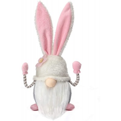 Funoasis Easter Bunny Gnome Spring Gnomes Easter Holiday Home Decoration Gnome Plush Handmade Rabbit Gifts Swedish Tomte Elf  Pink Bunny 13 Inches - B7YK7EW8I