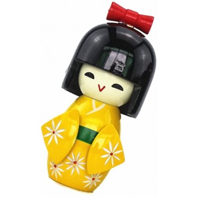NUOBESTY Traditional Japanese Kimono Kokeshi Doll Ornament Wooden Asian Geisha Collectible Figurine Statue for Office Home Party Table Decoration Random - BM03VDDC3