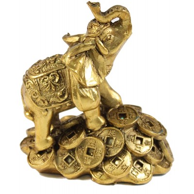 Feng Shui 3" Money Elephant Figurine Wealth Lucky Figurine Gift & Home Decor - BX7LS253Q