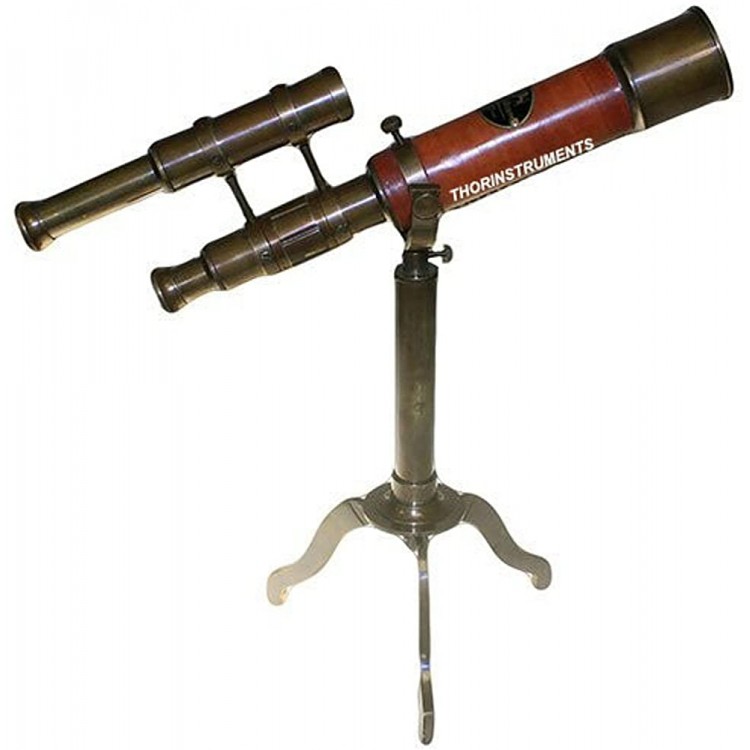 Antique Collectibles Nautical Telescope Brown Leather with Stand - BUAR9W6ZC