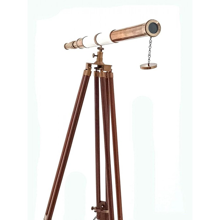Antique Nautical Brass Marine Navy Island Spyglass Telescope with Tripod Stand Decorative Gift Item - BURRHBLC0