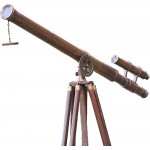 Antique Telescope Vintage Brass Master Harbor Floor Standing Tripod Stand 39 - BARI1BCJ4