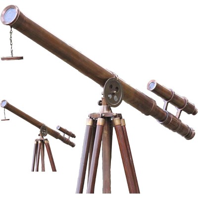 collectiblesBuy Royal Vintage U.S. Navy Griffith Antique Tripod Telescope Double Barrel Nautical Decorative Double Barrel Tube Height:65 Inches - B1DXVMERF