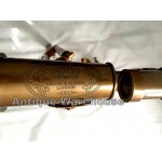 Handmade Antique Brass Pirate Spyglass Double Barrel Telescope With Wooden Stand - BNQZ39RQ8
