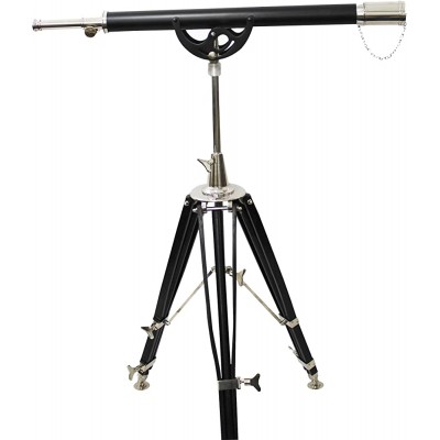 Vintage Handmade Telescope with Wooden Stand Tripod Nautical Mood Design Chrome Finish Scope - BDU2IHWL1