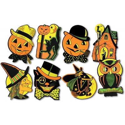 Beistle Pkgd Halloween Cutouts 8.5 inches x 9.25 inches 2 packs of 4 cutouts - BSX47NJCI