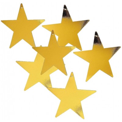Fun Express Gold Star 12" Cutout 1 Dozen Gold Foil Cardboard Star Cutouts - B9OAWN35W