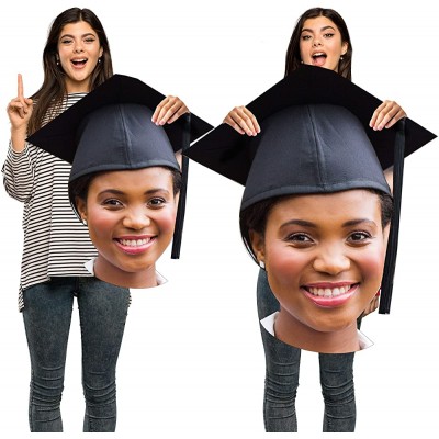 Party City Custom Graduation Big Head Cardboard Cutout Upload Your Own Personalized Party Supplies Decorations 36” H - BOE7RN7F3