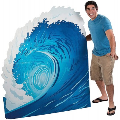 Surf Wave Cardboard Standup 5 Feet Surf Party Decor and Photo - B2UEYFGFD