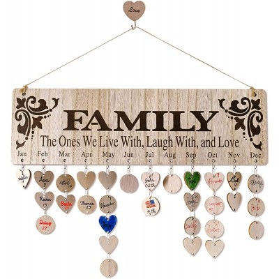 Gifts Presents for Moms Grandmas from Daughter Unique | Wooden Family Birthday Reminder Tracker Calendar Board Wall Hanging with 100 Tags | Best Gift Ideas for Christmas Birthday  Mother's Day - BAE5WBVAF