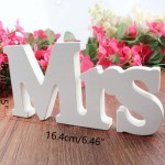IronBuddy Mr Mrs Sign Letters 3D White Wooden Letters Decoration Wooden Mr and Mrs Letters for Party Wedding Table Decoration Photo Props White - BIH5HFCSG