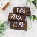 J JACKCUBE DESIGN Wash Brush Flush Bathroom Signs Funny Farmhouse Classic Rustic Wooden Sign Box- Bath Home Vintage Decor Sign Art with Sayings- MK1066A - BR3X9FF8R