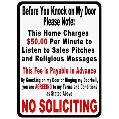 Lenrius Before You Knock On My Door Sign No Soliciting Metal Sign 12"x8" - BUKY2IYWQ