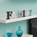 MyGift Rustic Freestanding Multicolor Wood Block Style Cutout Letters Family Decorative Sign - BYUMV110S