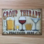 NUOLUX Plaque Poster for Cafe Bar Pub Beer Wall Decor Art Tin Sign Group Therapy Practiced Here Vintage Metal Tin - B5XJBGZMN