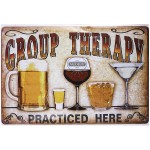 NUOLUX Plaque Poster for Cafe Bar Pub Beer Wall Decor Art Tin Sign Group Therapy Practiced Here Vintage Metal Tin - B5XJBGZMN