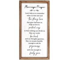 Wartter Marriage Prayer Wood Plaque Inspiring Quote 16.2 x 8.2 Marriage Wall Decor ,Classy Wedding and Marriage Gifts for Couple,Bridal - BMDLKMVW5