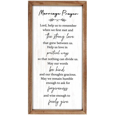 Wartter Marriage Prayer Wood Plaque Inspiring Quote 16.2 x 8.2 Marriage Wall Decor ,Classy Wedding and Marriage Gifts for Couple,Bridal - BMDLKMVW5