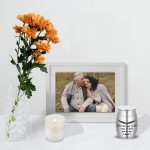 Beautiful Peaceful Keepsake Urn for Human Ashes-1.6 Tall Small Cremation Urns-Handcrafted Silver Decorative Urns for Funeral-EngravedGod Has You in His Arms I Have You in My HeartUrn for Sharing - BY6S61GL2