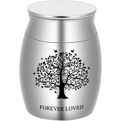 BGAFLOVE Beautiful Peaceful Keepsake Urn for Ashes-1.6" Tall Memorial Cremation Urns with Tree for Human or Pet Ashes-Handcrafted Decorative Urns for Funeral-Engraved Forever Loved Urn for Sharing - B9EXOM28B