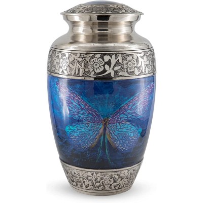Blue Chrysalis Adult Urn Cremation Urns for Human Ashes Adult Urns Funeral urn Human ash Adult for Memorial Funeral Burial or Columbarium 1 Large Urn - B7A5P2R7F