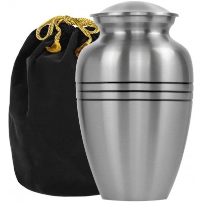 Grace and Mercy Pewter Large Urn for Human Ashes A Beautiful and Humble Urn for Your Loved Ones Remains. This Lovely Simple Urn Will Bring You Comfort Each Time You See It with Velvet Bag - B9JWWFCKZ
