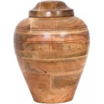 HLC Handcrafted Wooden Cremation Urn for Human Ashes Adult Funeral Urn Handcrafted Affordable Urn for Ashes Adult 200 lbs – 10.5 x 6 “ Elegant Decorative Cremation Urn - BH14S4VZG