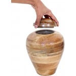 HLC Handcrafted Wooden Cremation Urn for Human Ashes Adult Funeral Urn Handcrafted Affordable Urn for Ashes Adult 200 lbs – 10.5 x 6 “ Elegant Decorative Cremation Urn - BH14S4VZG