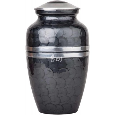 INTAJ Cremation Urn for Human Ashes Adult Male Female Decorative Urns for Men Women Large Burial Urn for Adult Ashes up to 250lbs Adult Upto 250lbs Pitch Black - B0F917WIO