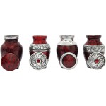Keepsake Urns Red Handcrafted Mini Urns for Human Ashes Small Urns Set of 4 with Premium Box & Bags Tribute Your Loved One with Red Cremation Urns Perfect Red Urn for Adults & Infants - BYYQ9N5R3