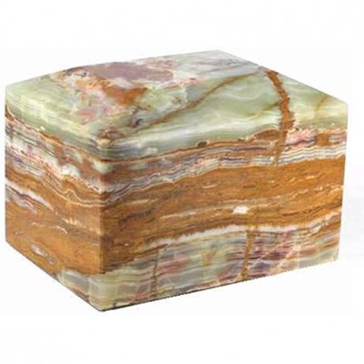 Khan Imports Decorative Onyx Stone Urn Vault Marble Cremation Urn Box for Adult Ashes Large - B447IOR70