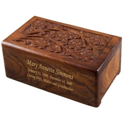 Perfect Memorials Custom Engraved Tree of Life Sheesham Wood Cremation Urn - BCTGM5ZBY
