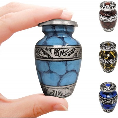 Small Keepsake Cremation Urn for Human Ashes with Decorative Light Blue Finish Choose from 4 Unique Colors Mini Aluminum Sharing Personal Funeral Urn for Pet or Human Ashes Create Your Own Assortment - BM0FQGUBI
