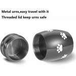 TATAANTY Pet Urns for Dog Ashes Small Set of 2 Dog Urn for Ashes Keepsake 2 Pack Cat Urn for Ashes,Mini Pet Cremation Urns Decorative Animal Urns for Dog with Paw Print Black and Silver - BYFRBYS2A