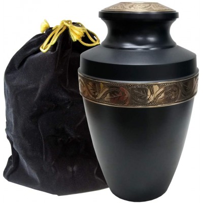Trupoint Memorials Majestic Extra Large Urn for Human Ashes A Warm and Loving Urn for Human Up to 300 Pounds w Velvet Bag Grecian Black - B8SEZUT4W