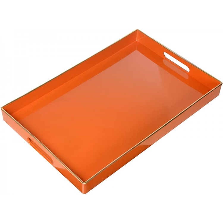 A&B 42542-AB 16x10 Plastic Decorative Tray,Orange - BA2XX7P14