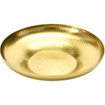 Creative Co-Op Decorative Hammered Metal Tray with Scalloped Edge Plate 12 Brass - BC7VMJQGF