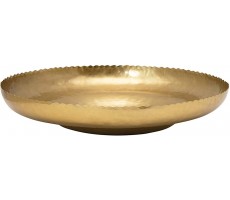 Creative Co-Op Decorative Hammered Metal Tray with Scalloped Edge Plate 12" Brass - BC7VMJQGF