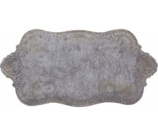 Creative Co-Op Decorative Tin Metal Tray with Distressed Finish 17.75" L x 10.5" W x 1.5" H Grey - BX15UFH3M