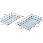 Decorative Silver Mirror Tray for Jewelry Perfume Storage Organizer Makeup Tray for Vanity Dresser Bathroom Counter Pack of 2 - BO023S3D4