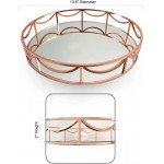 Glass mirror tray with rose gold metal frame ideal glass tray for vanity makeup perfume organizer decorative rose gold tray table centre piece vanity dresser mirrored tray serving tray by Cube Home - BBIXFLVYI