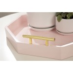 Kate and Laurel Lipton Octagon Decorative Tray with Metal Handles 18x18 Pink - BZE6DMPCF