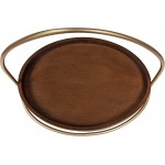 Kate and Laurel Maxfield Wood and Metal Decorative Tray 16x11x14 Walnut Brown Gold - BB69QHG0H