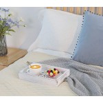 Luxspire Serving Tray with Handles Wood Decorative Tray for Breakfast Eating Coffee Table Ottoman Tray 12x 8 Large Rustic Bed Living Room Bathroom Restaurant Outdoor Farmhouse Platter White - BXEAWUU3V