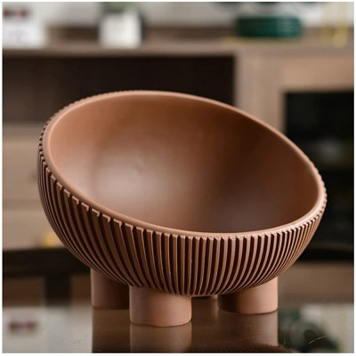 Nordic Modern Key Jewelry Dish Tray Resin Simple Stripes Key Bowl for Entryway Table Decorative Trays Desktop Perfume Tray Decorative Bowls for Home Decor Phone Storage Box Color : Brown - B2HEKOPOJ