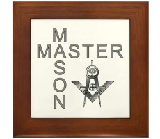 CafePress Master Masons Square and Compasses Framed Tile Framed Tile Decorative Tile Wall Hanging - BEFHEGY3Q