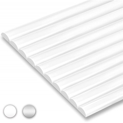 STICKGOO 10-Pack Peel and Stick Trim for Backsplash Tile Edge 12" Tile Edge Trim Self-Adhesive Liner for Corner Decor in White - B559CLK05